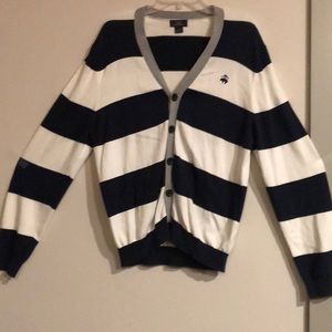 White and navy stripped cardigan